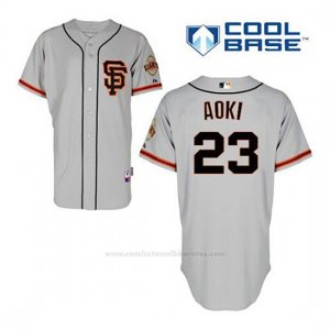 Camiseta Beisbol Hombre San Francisco Giants Norichika Aoki 23 Gris Alterno Cool Base