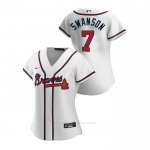 Camiseta Beisbol Mujer Atlanta Braves Dansby Swanson 2020 Replica Primera Blanco