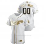 Camiseta Beisbol Hombre Los Angeles Dodgers Personalizada Golden Edition Autentico Blanco