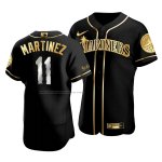 Camiseta Beisbol Hombre Seattle Mariners Edgar Martinez Golden Edition Autentico Negro