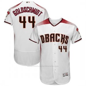 Camiseta Beisbol Hombre Arizona Diamondbacks 44 Paul Goldschmidt Blanco Autentico Coleccion