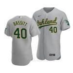 Camiseta Beisbol Hombre Oakland Athletics Chris Bassitt Autentico Road 2020 Gris