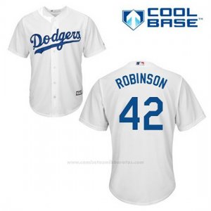 Camiseta Beisbol Hombre Los Angeles Dodgers Jackie Robinson 42 Blanco 1ª Cool Base