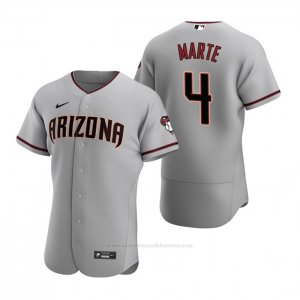 Camiseta Beisbol Hombre Arizona Diamondbacks Ketel Marte Autentico 2020 Road Gris