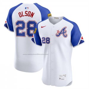 Camiseta Beisbol Hombre Atlanta Braves Matt Olson City Connect Elite Blanco1