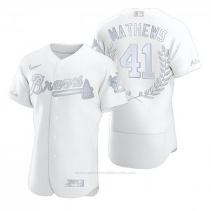 Camiseta Beisbol Hombre Atlanta Braves Eddie Mathews Awards Collection Retirement Blanco