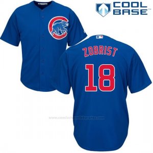 Camiseta Beisbol Hombre Chicago Cubs 18 Ben Zobrist Autentico Coleccion Cool Base