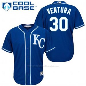 Camiseta Beisbol Hombre Kansas City Royals Yordano Ventura 30 Azul Alterno Cool Base
