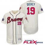 Camiseta Beisbol Hombre Atlanta Braves 19 R.A. Dickey Crema 2017 All Star Flex Base