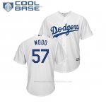 Camiseta Beisbol Hombre Los Angeles Dodgers Alex Wood Cool Base 1ª Blanco