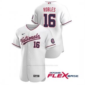 Camiseta Beisbol Hombre Washington Nationals Victor Robles Autentico 2020 Alternato Blanco