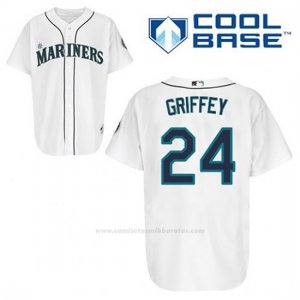 Camiseta Beisbol Hombre Seattle Mariners Ken Griffey 24 Blanco 1ª Cool Base