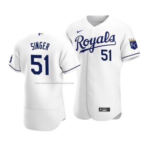 Camiseta Beisbol Hombre Kansas City Royals Brady Singer Autentico Primera Blanco