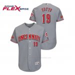 Camiseta Beisbol Hombre Cincinnati Reds Joey Votto 150th Aniversario Patch Flex Base Gris