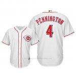 Camiseta Beisbol Hombre Cincinnati Reds Cliff Pennington Cool Base 1ª Blanco