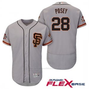 Camiseta Beisbol Hombre San Francisco Giants Buster Posey Gris Alterno 60th Season Flex Base