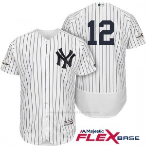 Camiseta Beisbol Hombre New York Yankees 2017 Postemporada Chase Headley Blanco Flex Base
