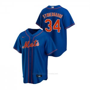Camiseta Beisbol Hombre New York Mets Noah Syndergaard Replica Alterno Azul