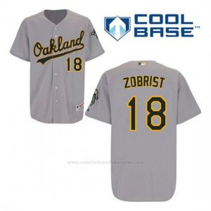 Camiseta Beisbol Hombre Oakland Athletics Ben Zobrist 18 Gris Cool Base