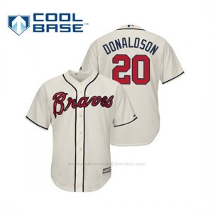 Camiseta Beisbol Hombre Atlanta Braves Josh Donaldson Cool Base Majestic Alternato 2019 Crema