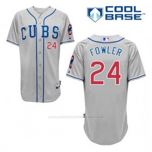 Camiseta Beisbol Hombre Chicago Cubs 24 Dexter Fowler Gris Alterno Cool Base
