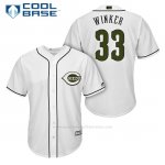 Camiseta Beisbol Hombre Cincinnati Reds 33 Jesse Winker Blanco2018 Alterno Cool Base