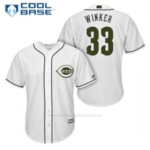 Camiseta Beisbol Hombre Cincinnati Reds 33 Jesse Winker Blanco2018 Alterno Cool Base