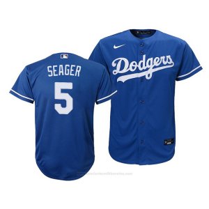 Camiseta Beisbol Nino Los Angeles Dodgers Corey Seager Replica Alterno 2020 Azul