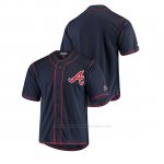Camiseta Beisbol Hombre Atlanta Braves Button-Down Stitches Team Color Azul