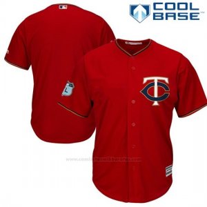 Camiseta Beisbol Hombre Minnesota Twins Scarlet 2017 Entrenamiento de Primavera Cool Base