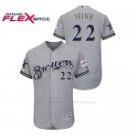 Camiseta Beisbol Hombre Milwaukee Brewers Christian Yelich 2019 All Star Game Flex Base Gris