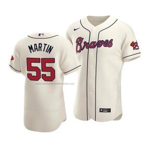 Camiseta Beisbol Hombre Atlanta Braves Chris Martin Autentico Alterno Crema