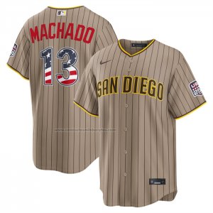 Camiseta Beisbol Hombre San Diego Padres Manny Machado 4 de Julio USA 250 Stadium Marron