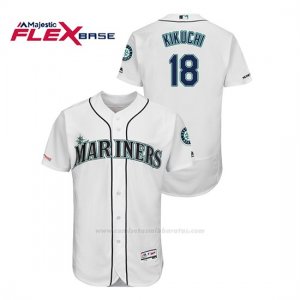 Camiseta Beisbol Hombre Seattle Mariners Yusei Kikuchi 150th Aniversario Patch Flex Base Blanco