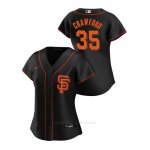 Camiseta Beisbol Mujer San Francisco Giants Brandon Crawford 2020 Replica Alterno Negro
