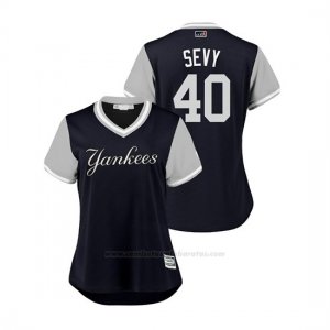 Camiseta Beisbol Mujer New York Yankees Luis Severino 2018 Llws Players Weekend Sevy Azul