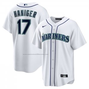 Camiseta Beisbol Hombre Seattle Mariners Mitch Haniger Primera Replica Blanco