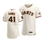 Camiseta Beisbol Hombre San Francisco Giants Wilmer Flores Autentico Primera Crema