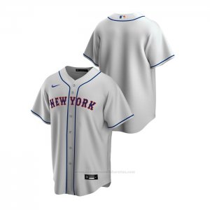 Camiseta Beisbol Hombre New York Mets Replica Road Gris