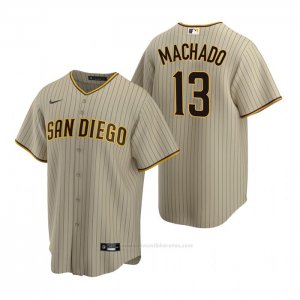 Camiseta Beisbol Hombre San Diego Padres Manny Machado Replica Alterno Marron