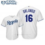Camiseta Beisbol Hombre Kansas City Royals Paulo Orlando Cool Base 1ª Blanco