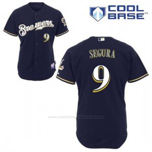 Camiseta Beisbol Hombre Milwaukee Brewers Jean Segura 9 Azul Azul Alterno Cool Base