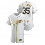 Camiseta Beisbol Hombre Los Angeles Dodgers Cody Bellinger Golden Edition Autentico Blanco