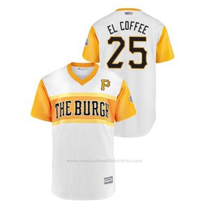 Camiseta Beisbol Hombre Pittsburgh Pirates Gregory Polanco 2019 Little League Classic El Coffee Replica Blanco