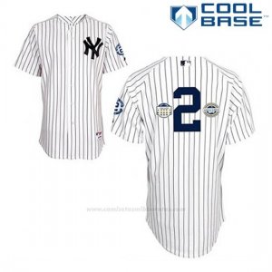Camiseta Beisbol Hombre New York Yankees Derek Jeter 2 Blanco Conmemorativo Cool Base