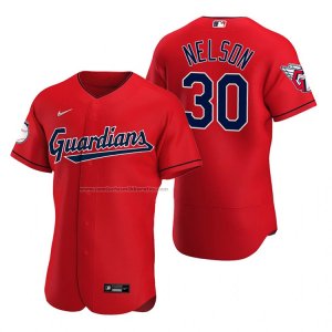 Camiseta Beisbol Hombre Cleveland Guardians Kyle Nelson Autentico Alterno Rojo