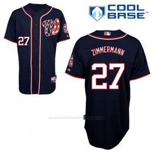 Camiseta Beisbol Hombre Washington Nationals Jordan Zimmermann 27 Azul Azul Alterno Cool Base