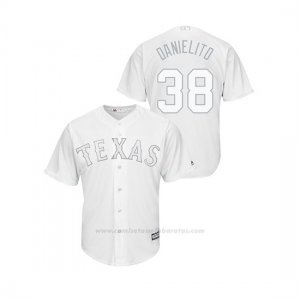 Camiseta Beisbol Hombre Texas Rangers Danny Santana 2019 Players Weekend Replica Blanco