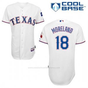 Camiseta Beisbol Hombre Texas Rangers Mithch Moreland 18 Blanco 1ª Cool Base