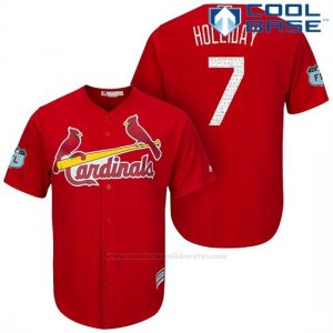 Camiseta Beisbol Hombre St. Louis Cardinals Matt Holliday Scarlet 2017 Entrenamiento de Primavera Cool Base Jugador